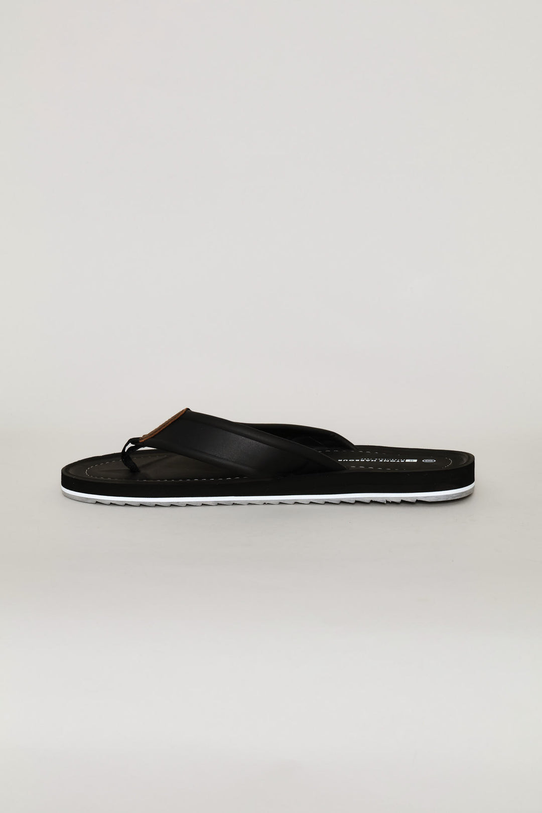 Moulded Footbed Wide Vamp Sandal - Black