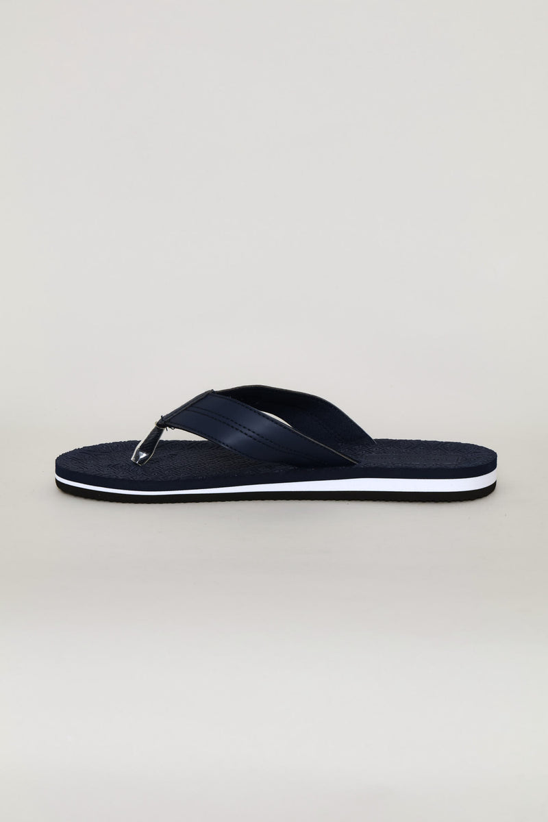 Stitch Detail Wide Vamp Sandal - Navy