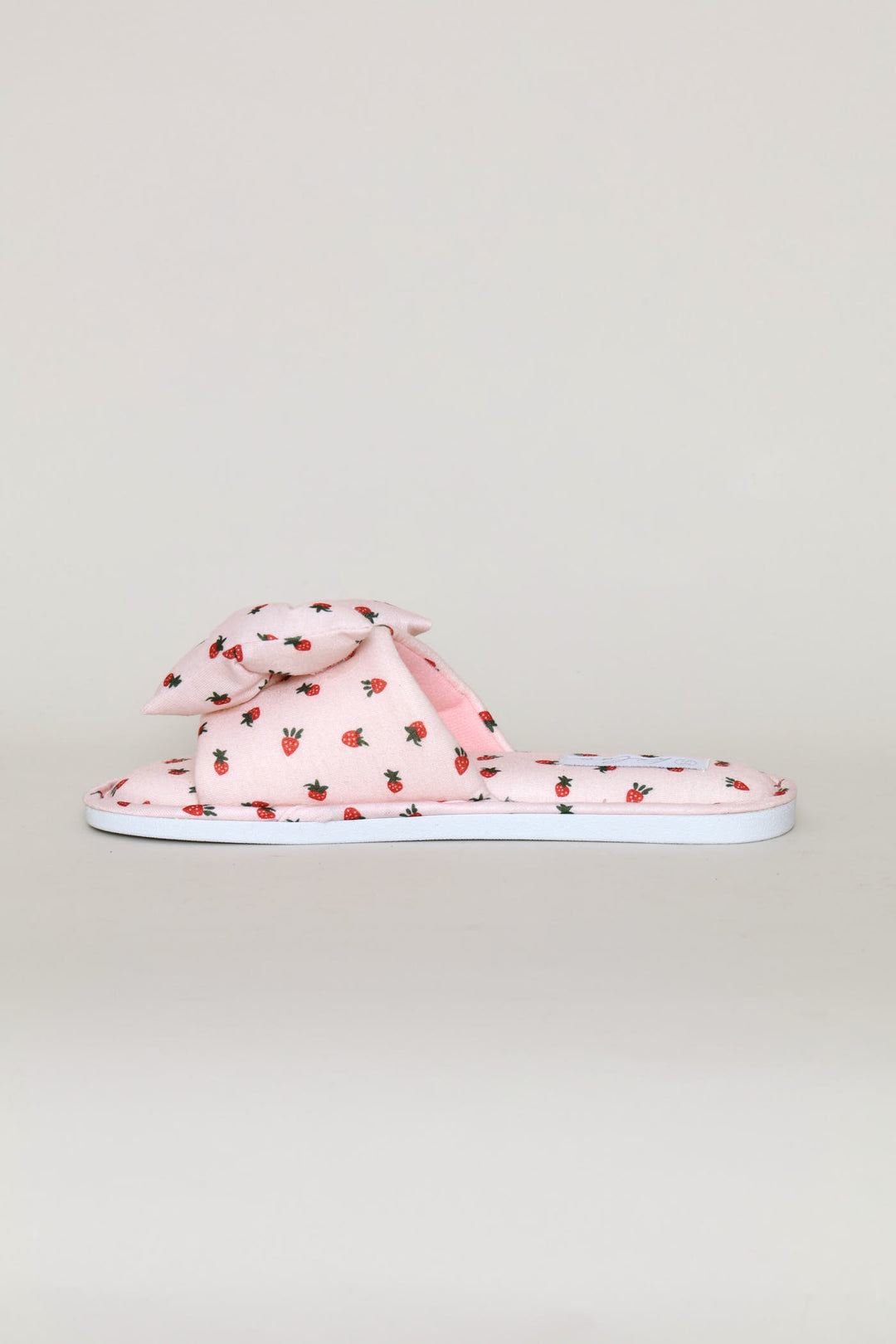 Printed Puffed Bow Slipper - Pink