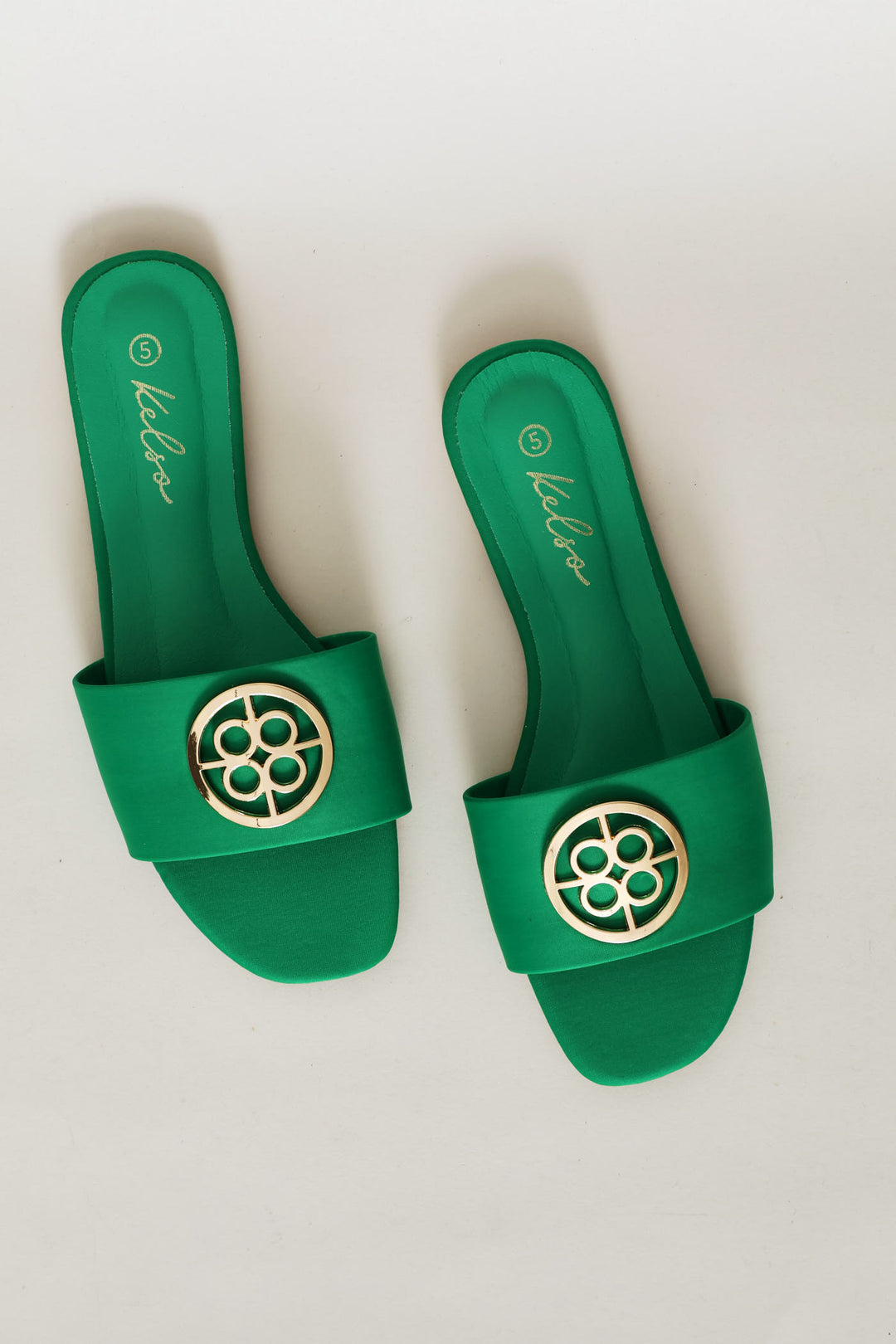 Trim Detail Single Band Mule Sandal - Green