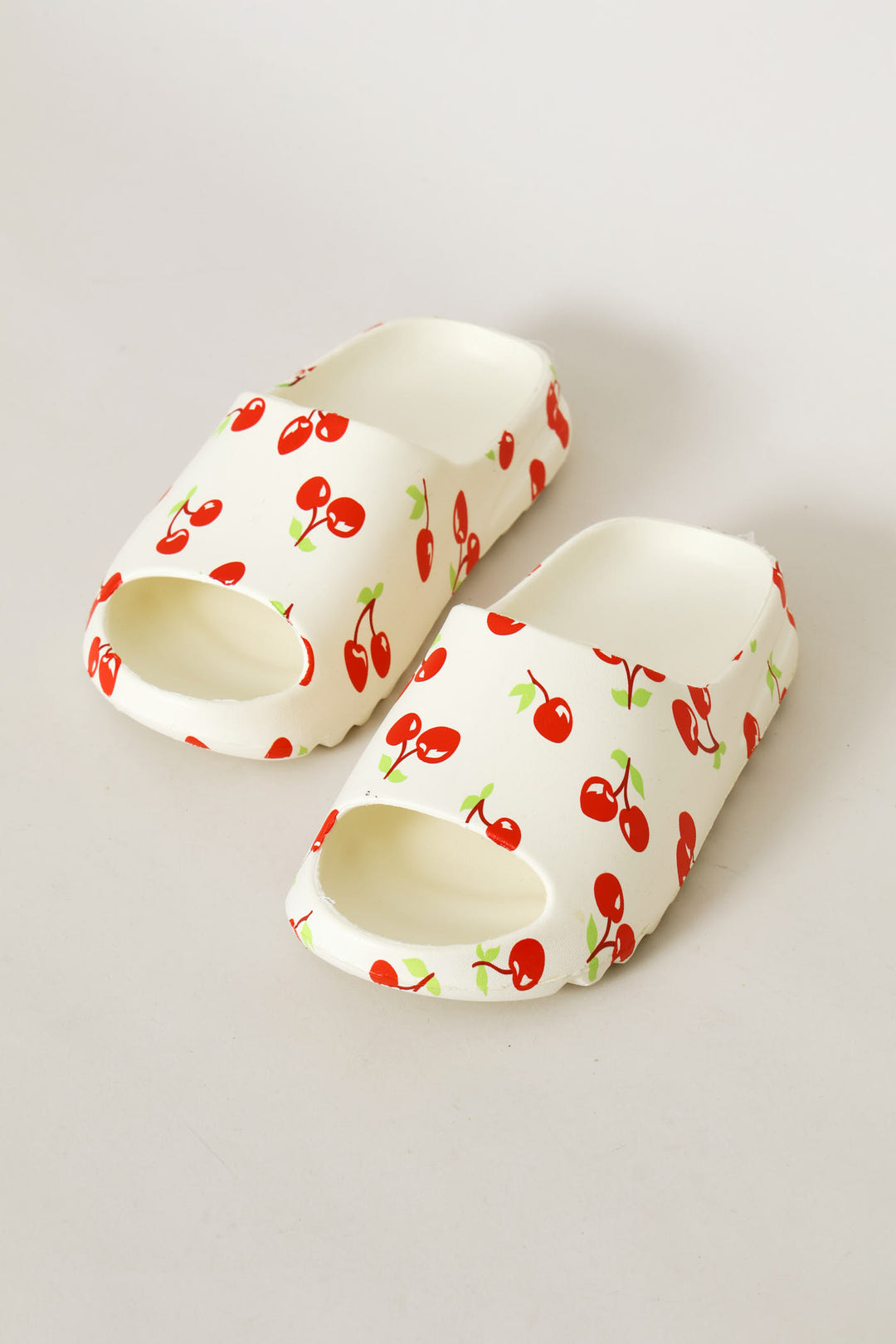 Girls Cherry Bow Slide - Cream
