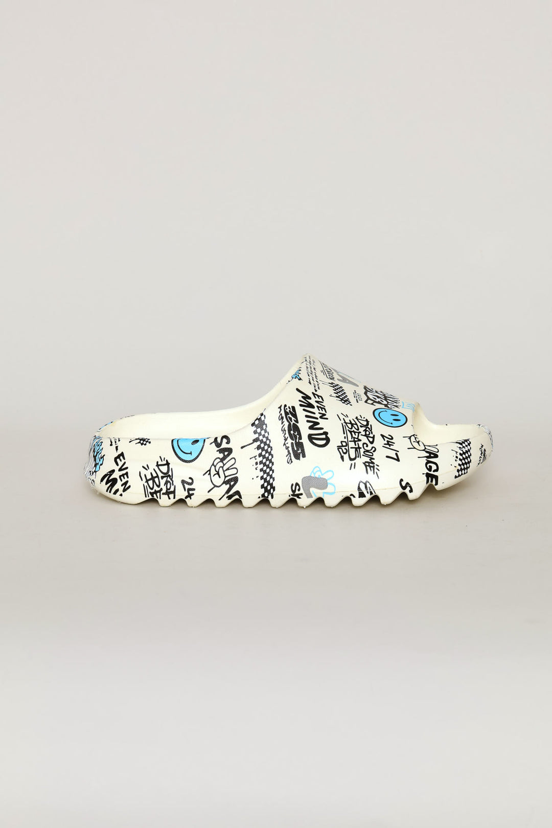 Boys Allover Print Slide - White