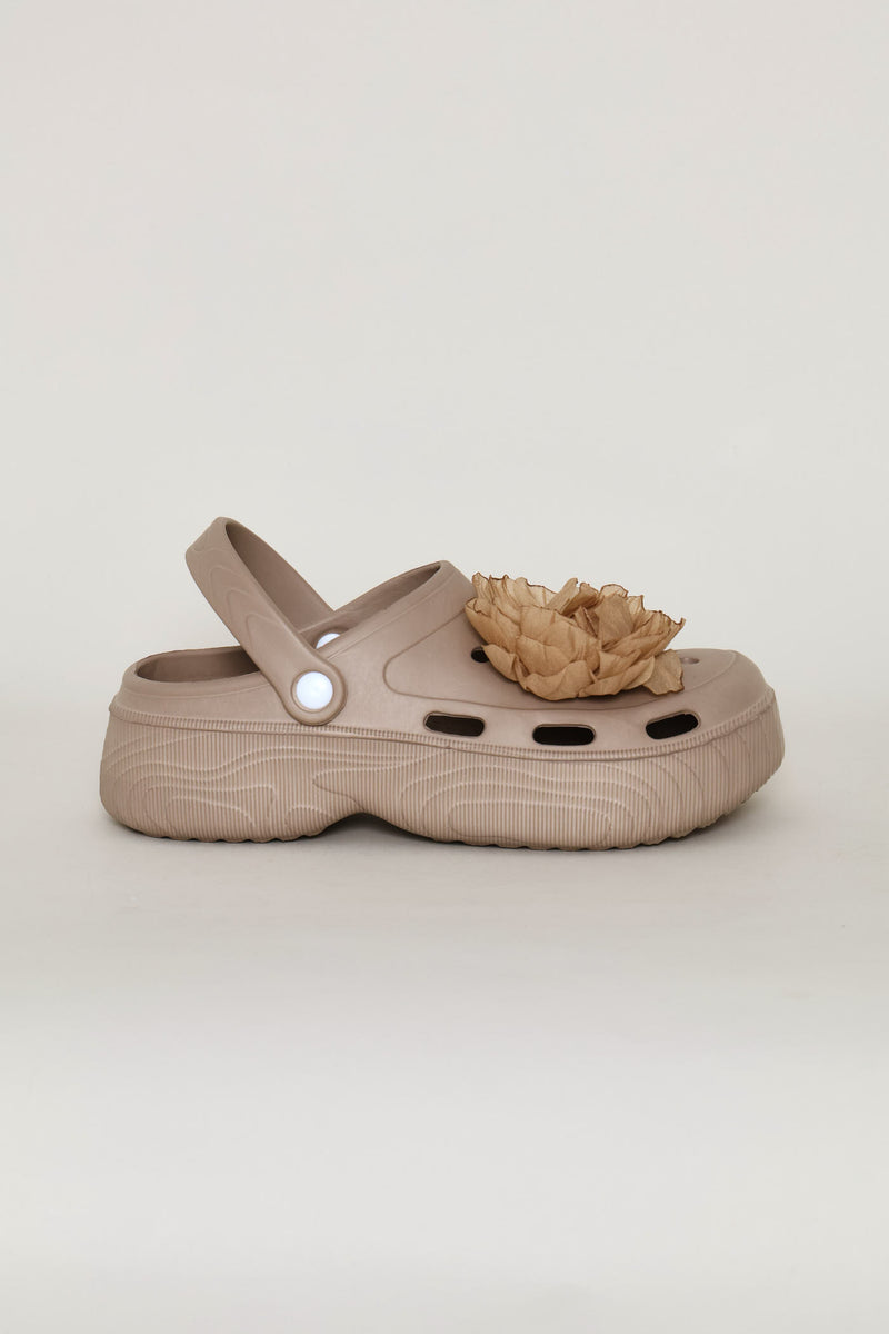 Floral Detail Bumper Slip On - Taupe