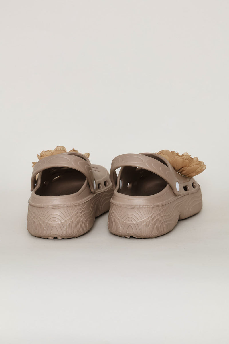 Floral Detail Bumper Slip On - Taupe