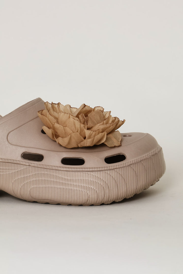 Floral Detail Bumper Slip On - Taupe