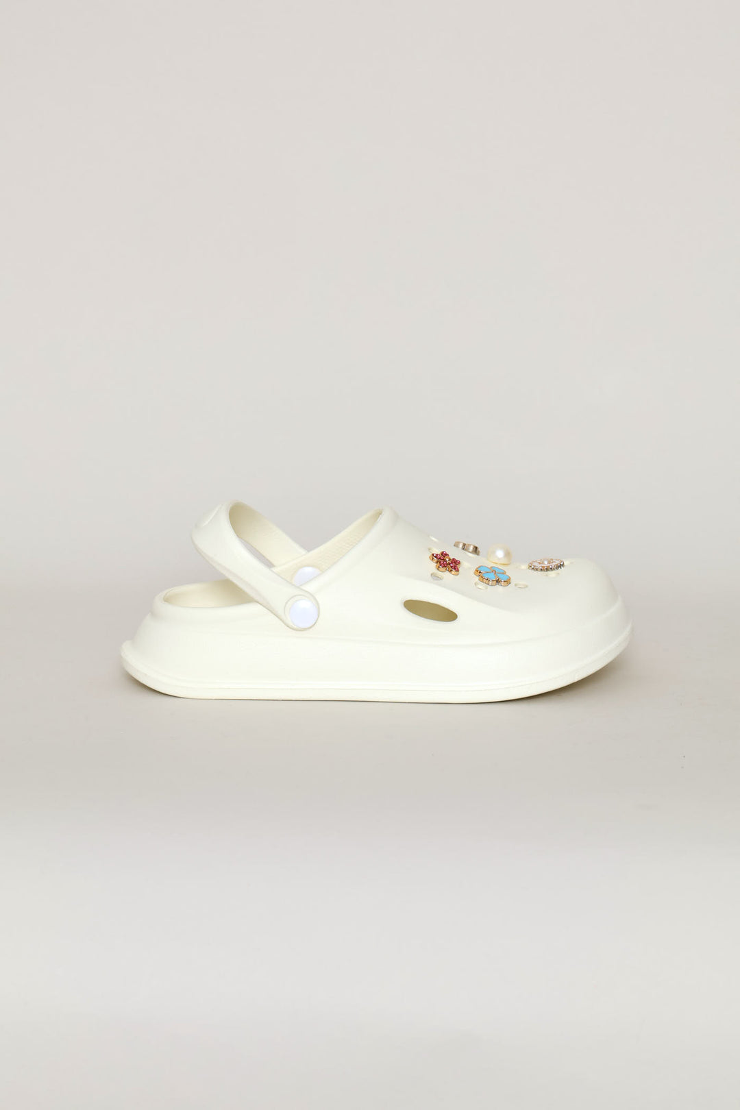 Girls Embellished Clog - Cream