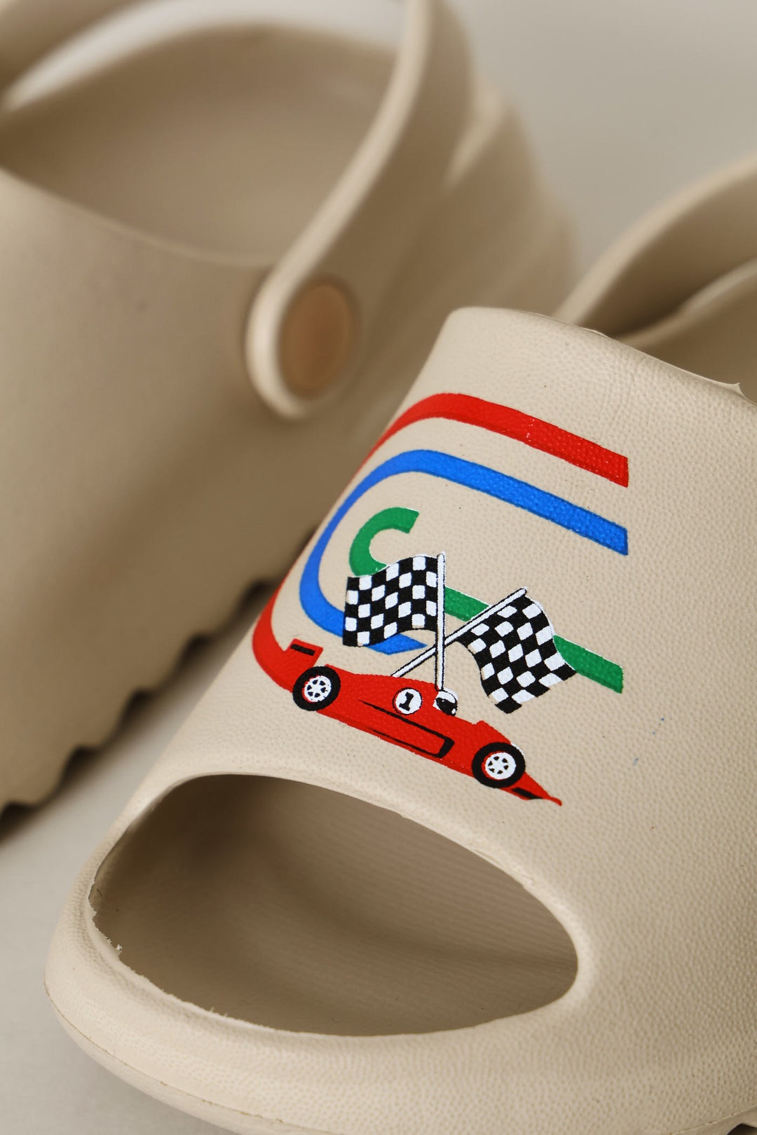 Pre-Boys Racing Print Slide - Stone