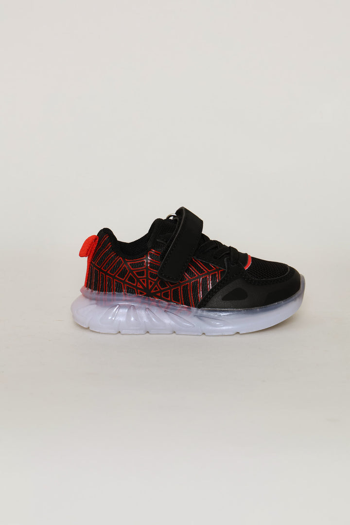 Pre-Boys Web Light-Up Trainer - Black/Red