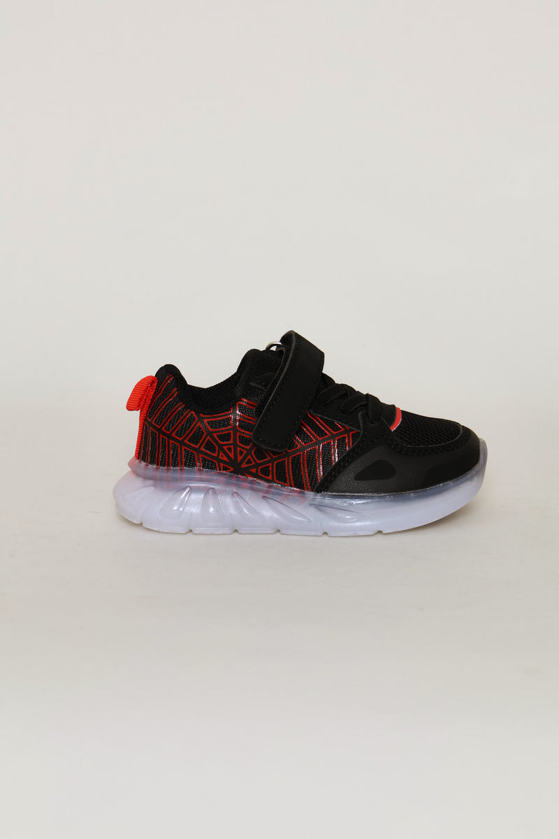Pre-Boys Web Light-Up Trainer - Black/Red
