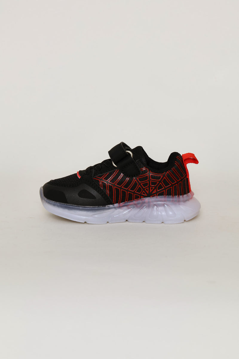 Pre-Boys Web Light-Up Trainer - Black/Red