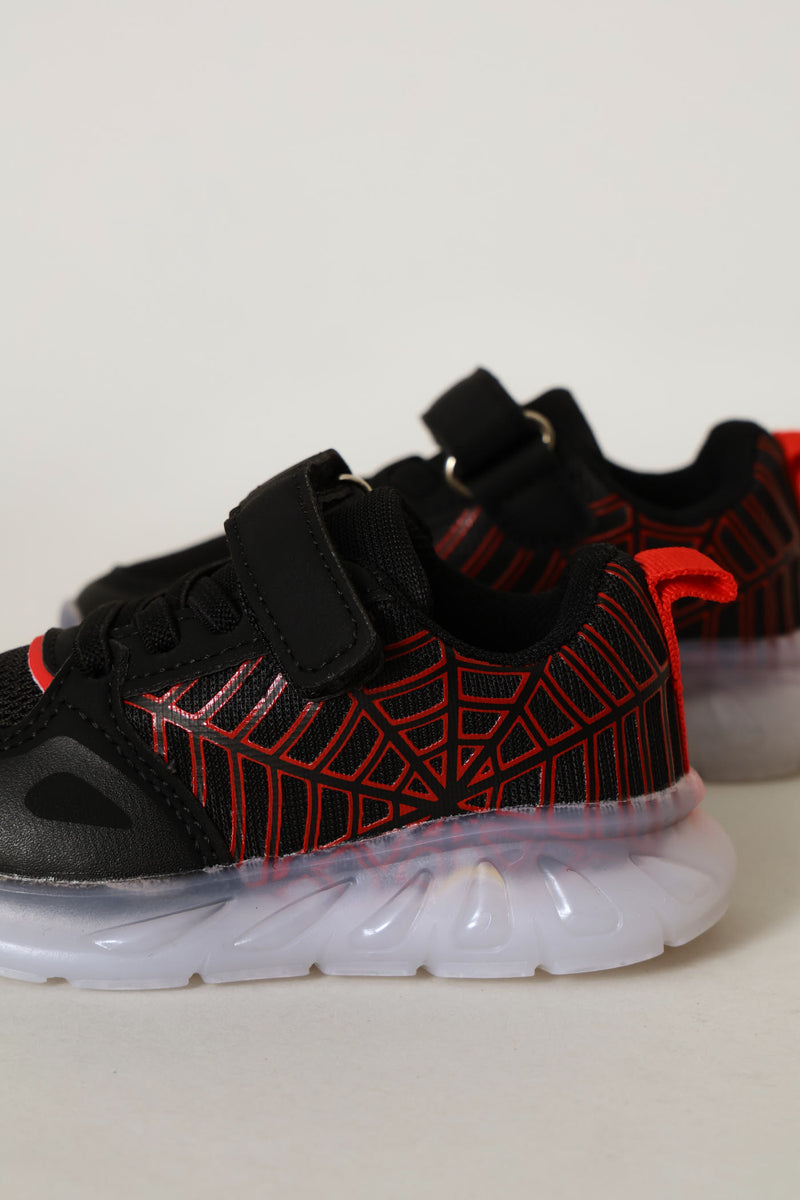 Pre-Boys Web Light-Up Trainer - Black/Red