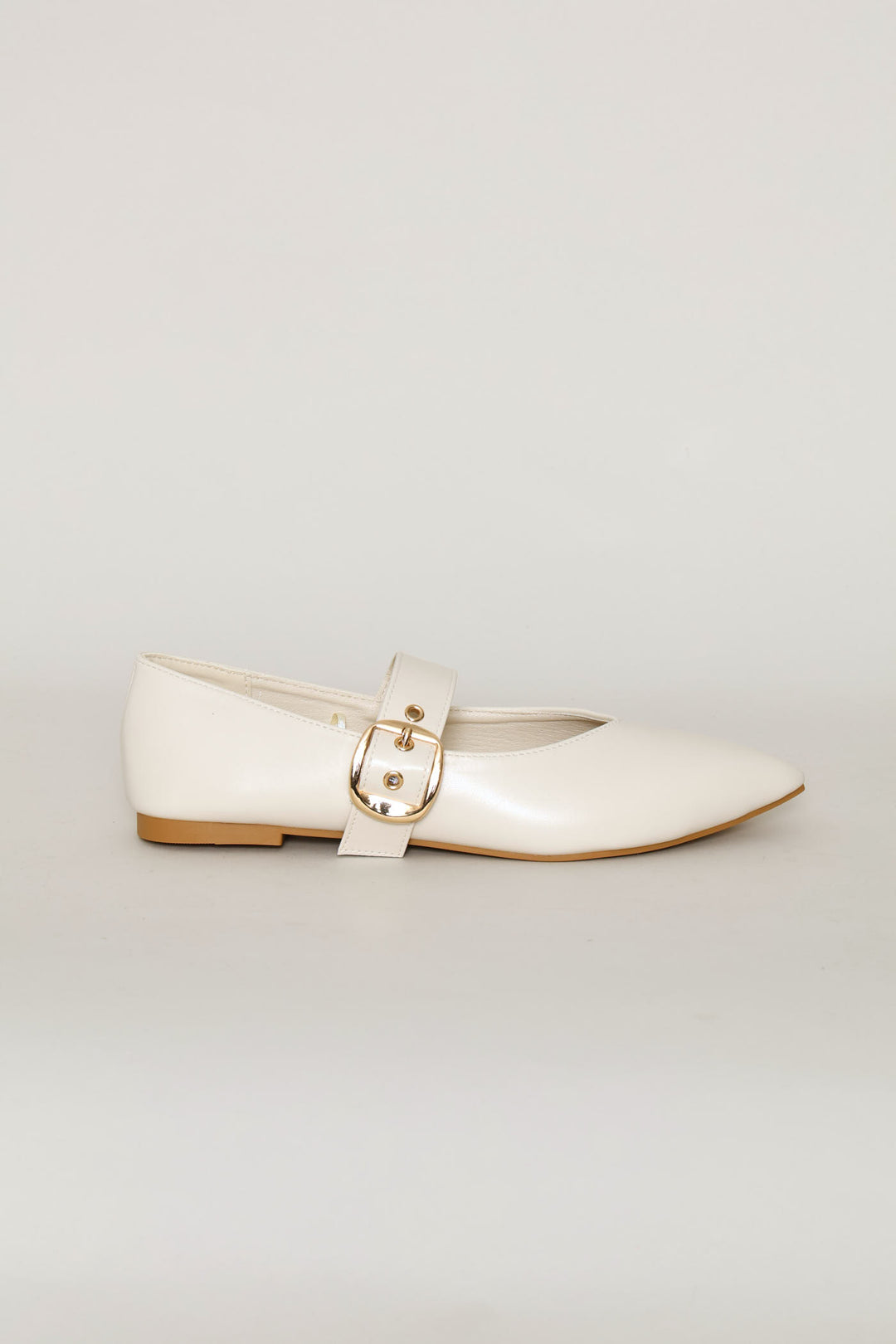 V-Cut Pointy Maryjane Pump - Off White