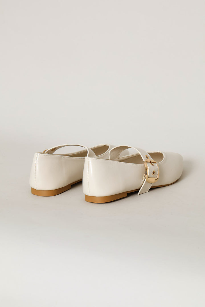 V-Cut Pointy Maryjane Pump - Off White