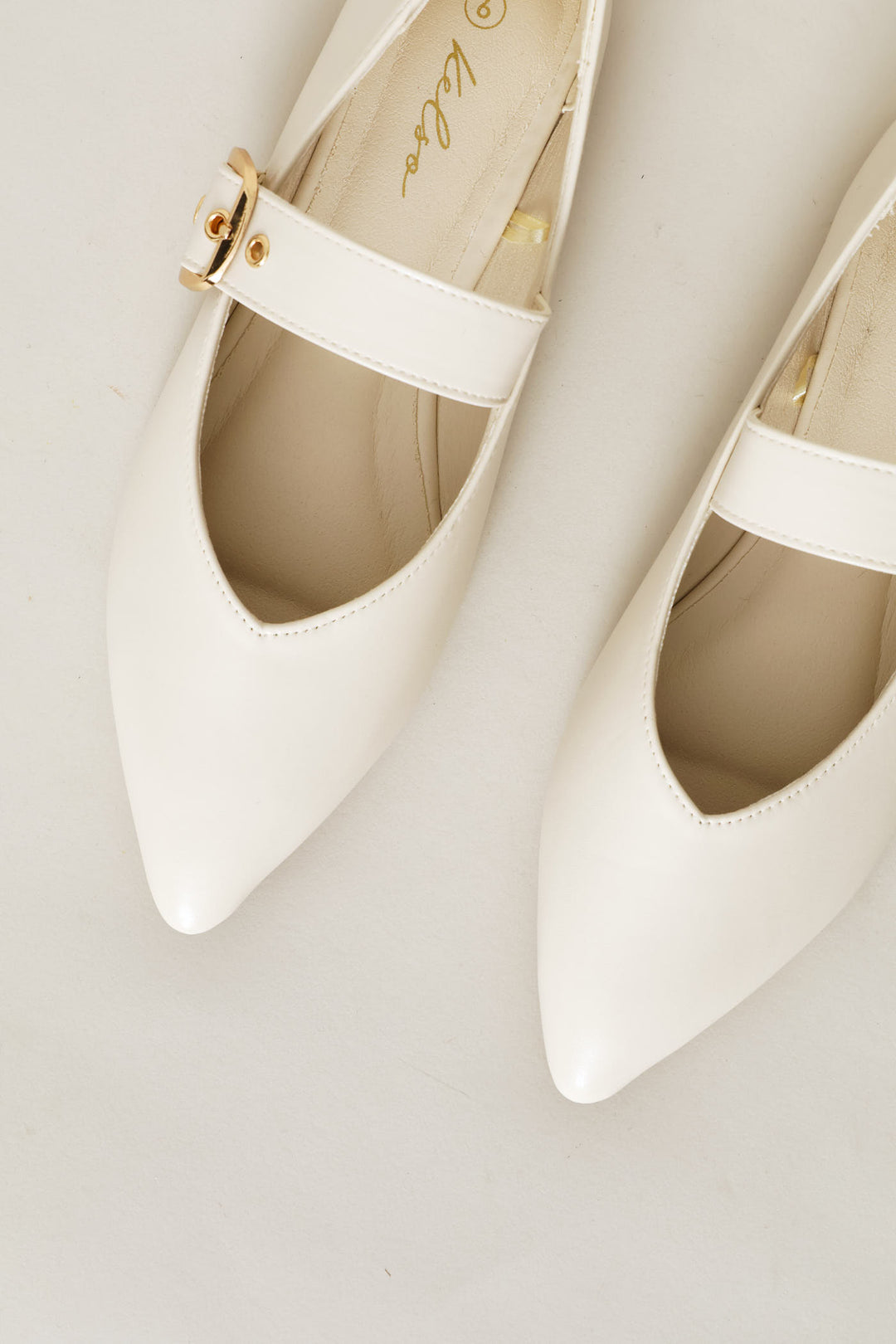 V-Cut Pointy Maryjane Pump - Off White