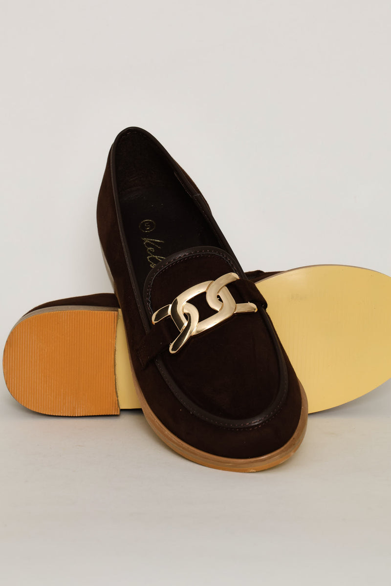 Contrast Tipping Loafer - Chocolate