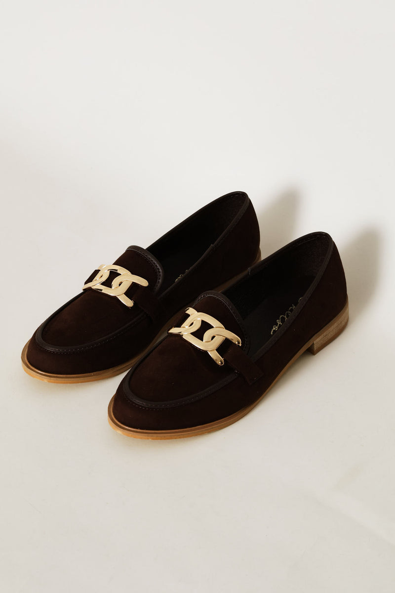 Contrast Tipping Loafer - Chocolate