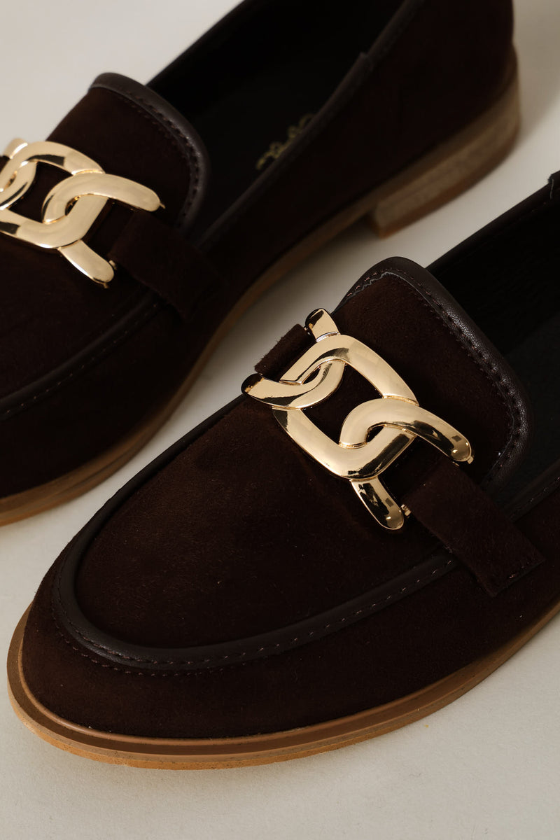 Contrast Tipping Loafer - Chocolate
