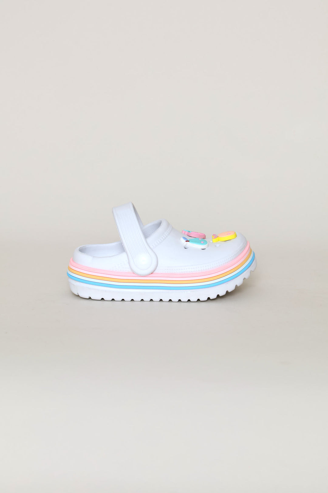 Pre-Girls Fruit Strip Clog - White