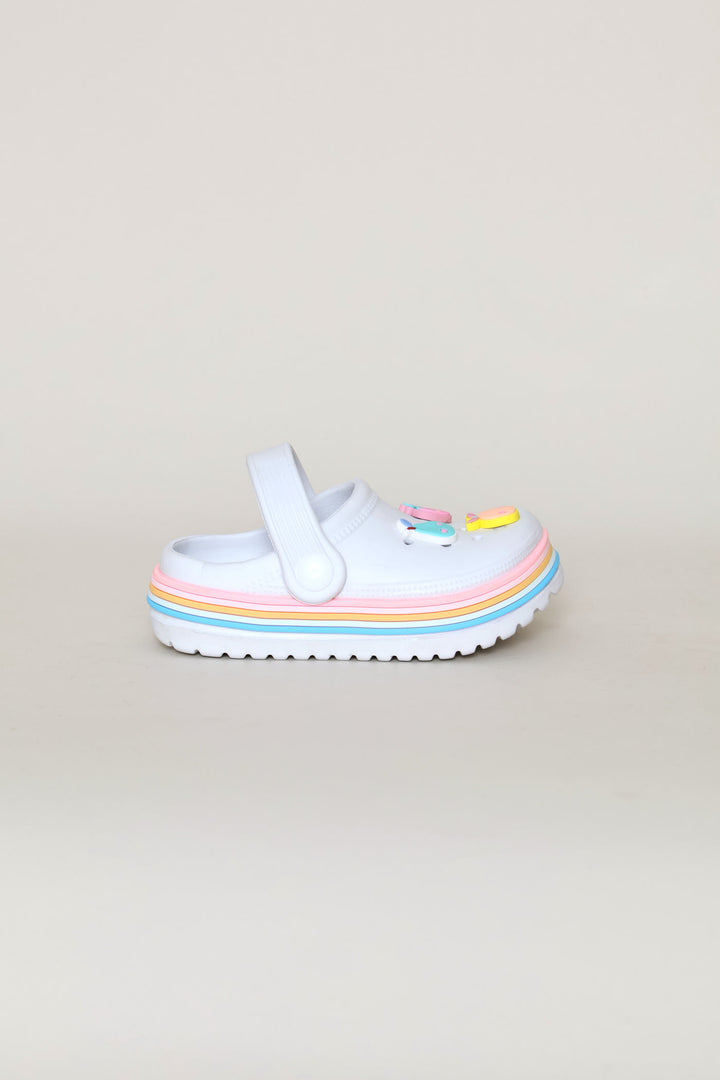 Pre-Girls Fruit Strip Clog - White