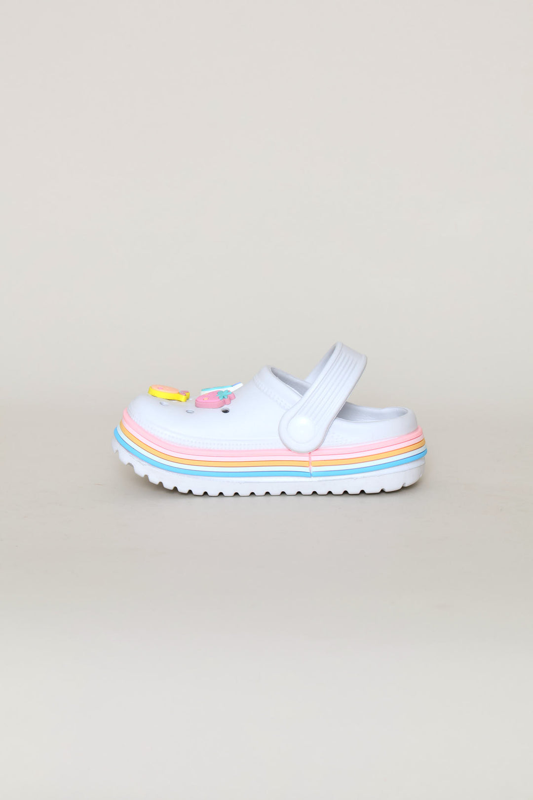 Pre-Girls Fruit Strip Clog - White
