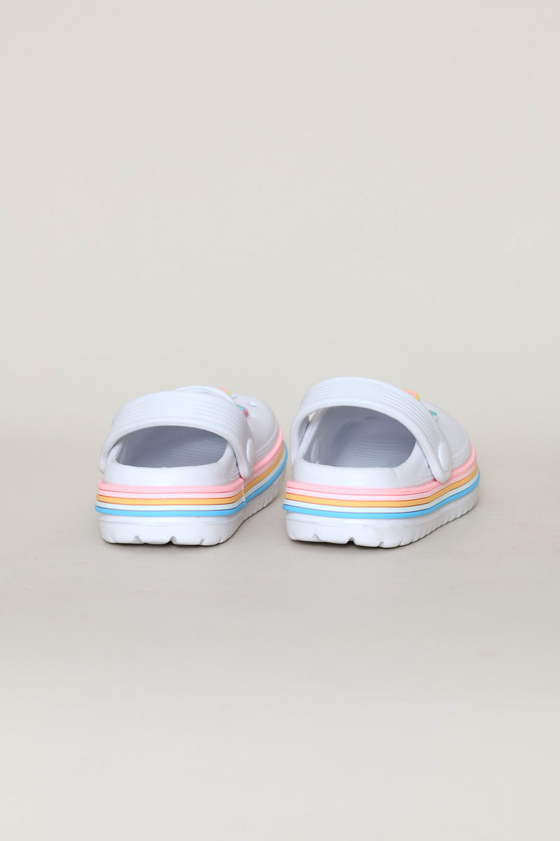 Pre-Girls Fruit Strip Clog - White