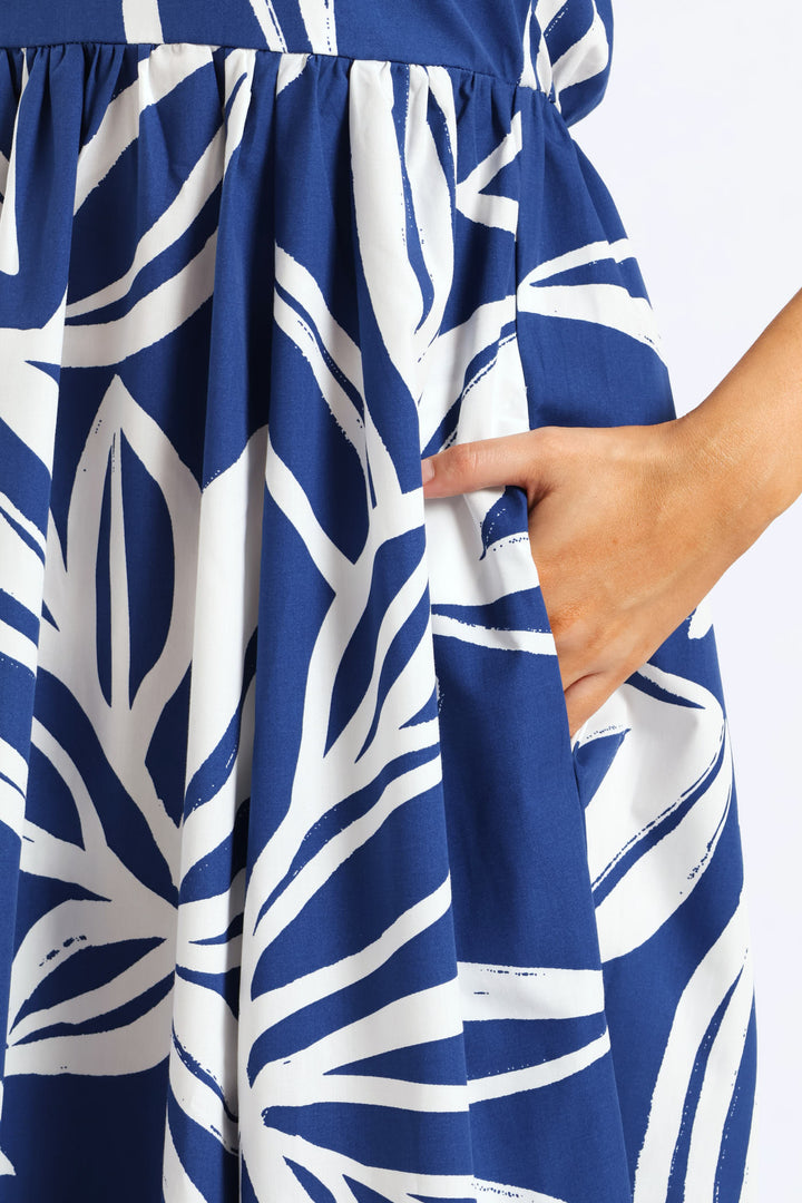 Hilo Midaxi Sundress - Navy/White