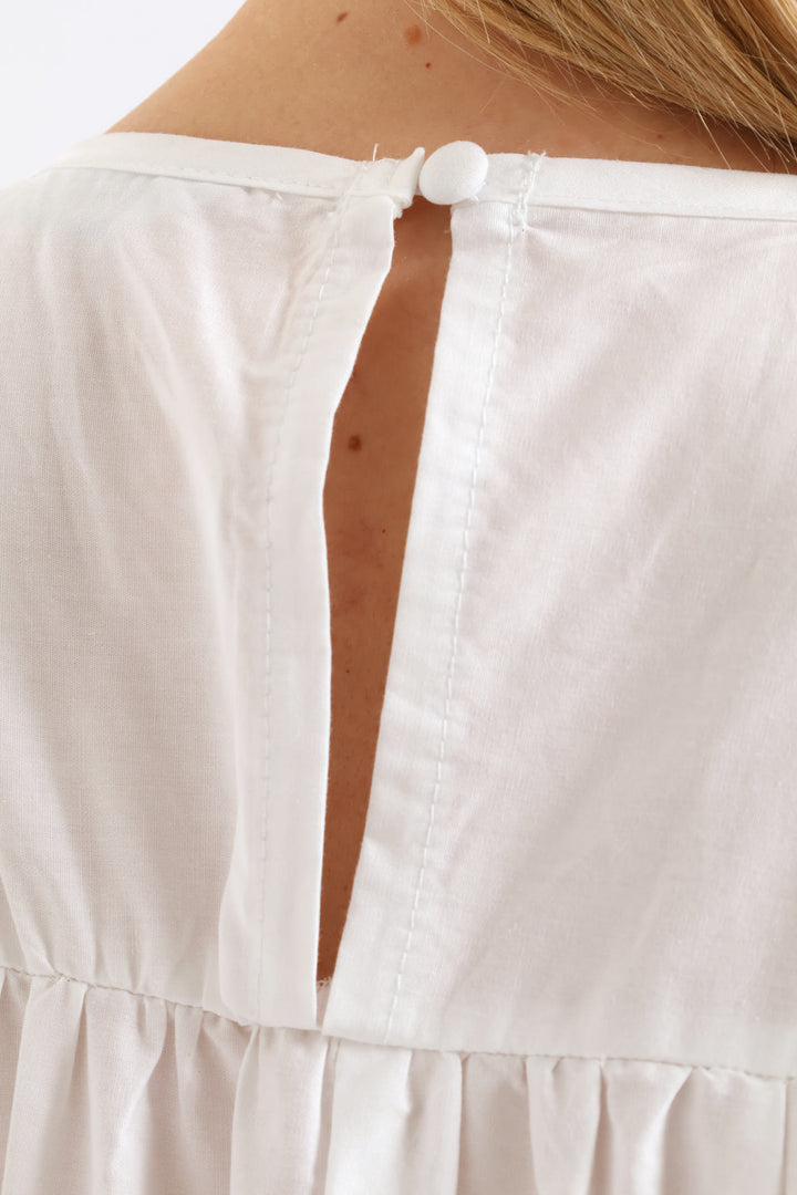 Tiered Volume Maxi Dress - White