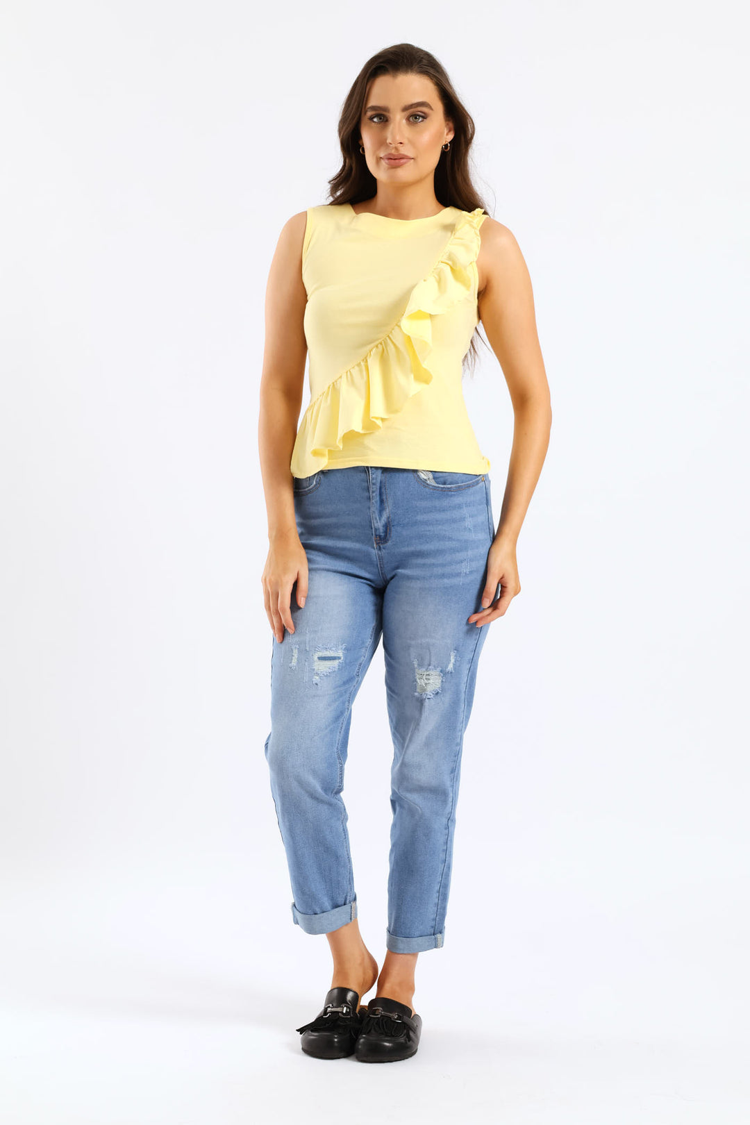 Crossover Frill Combo Tank - Pastel Yellow