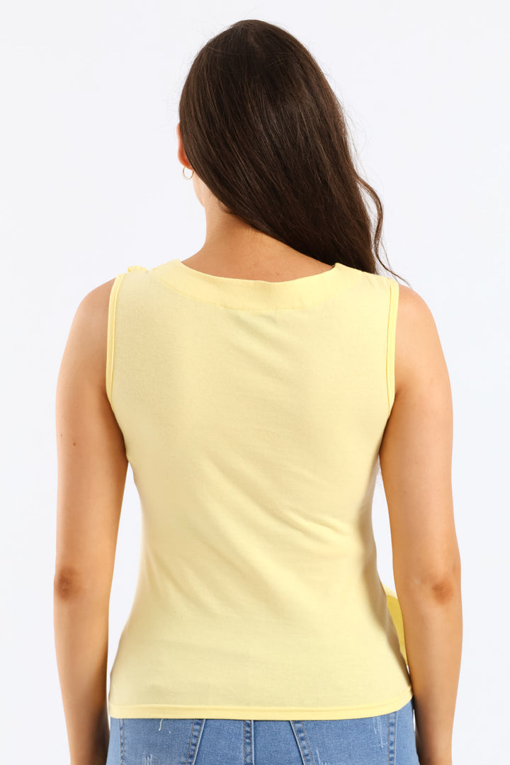 Crossover Frill Combo Tank - Pastel Yellow