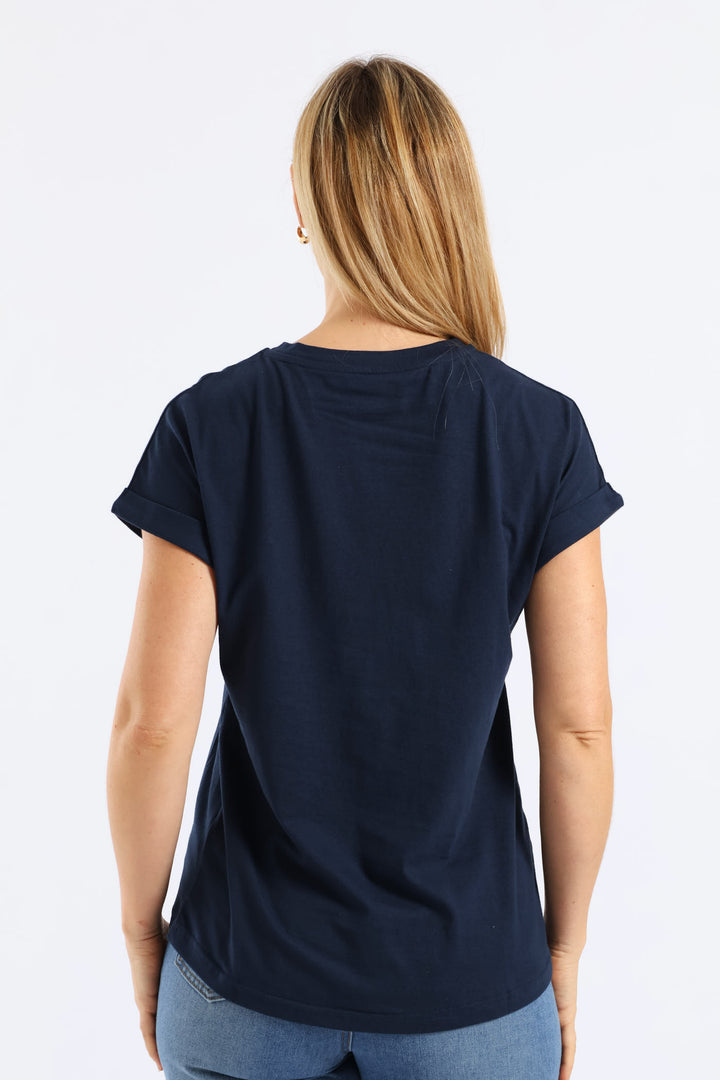Be The Energy Floral Muscle Tee - Midnight Blue