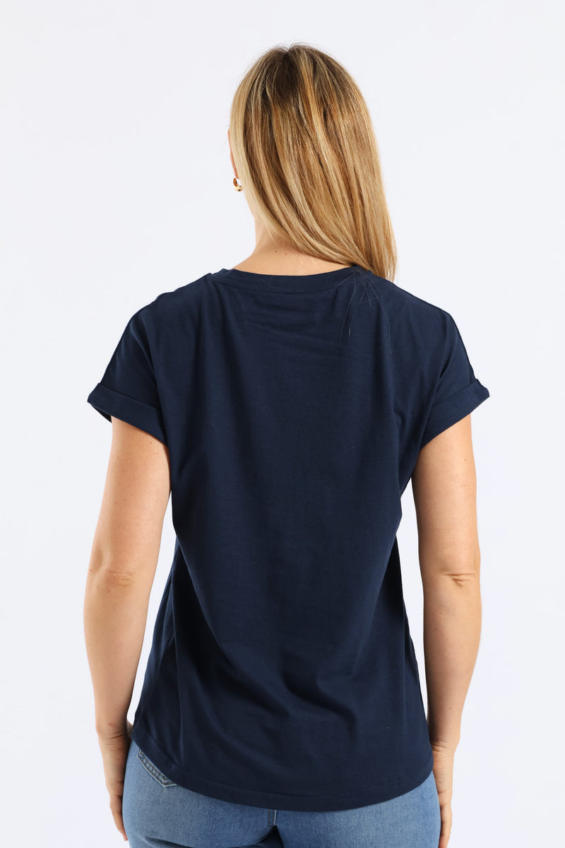 Be The Energy Floral Muscle Tee - Midnight Blue