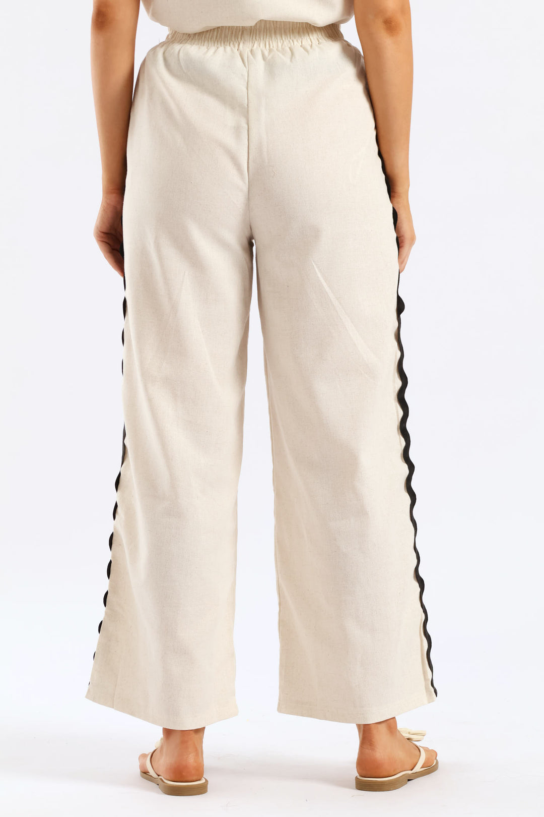 Pull-On Flat Front Wideleg Culotte Pant - Oatmeal Melange