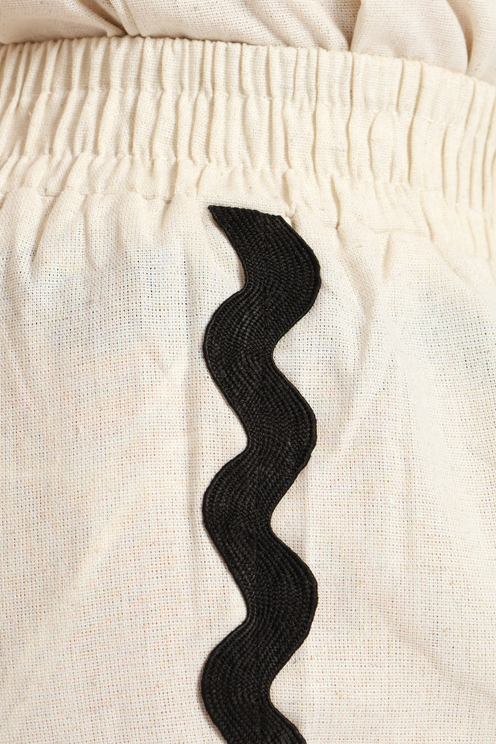 Pull-On Flat Front Wideleg Culotte Pant - Oatmeal Melange