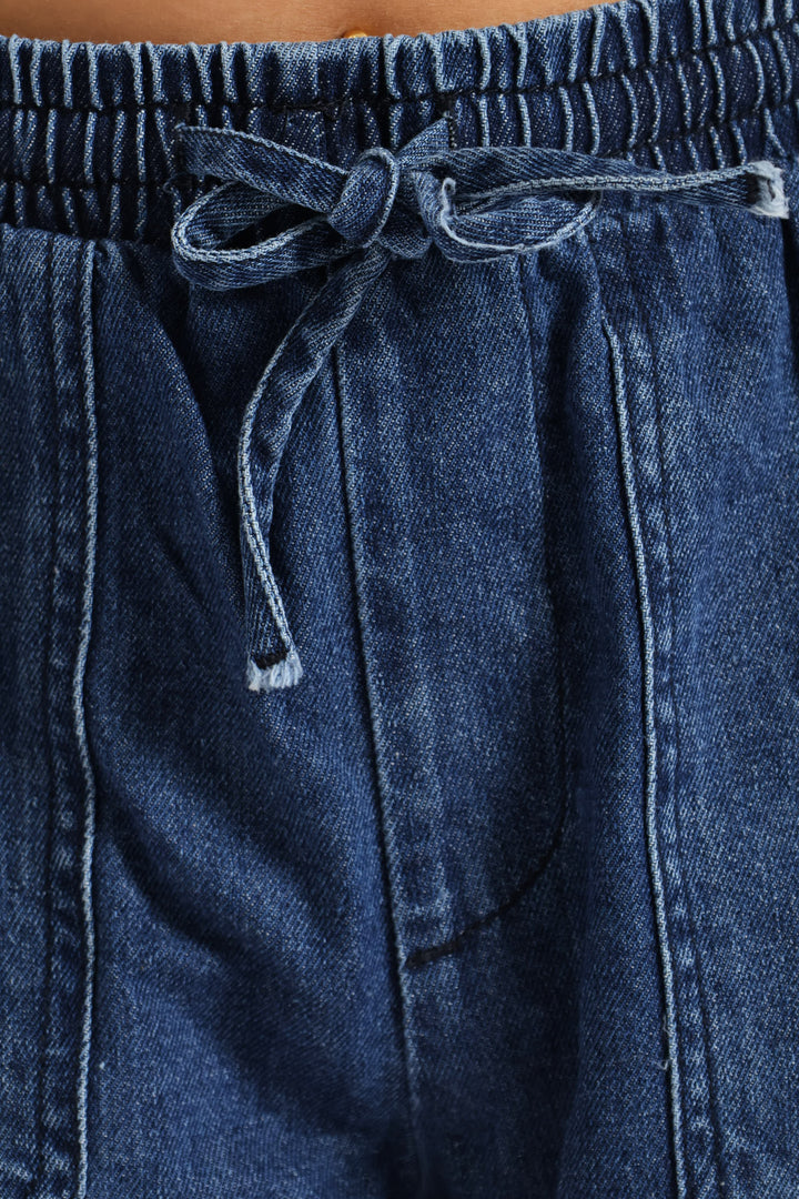 Denim Cheeky Short - Salty Dark Wash