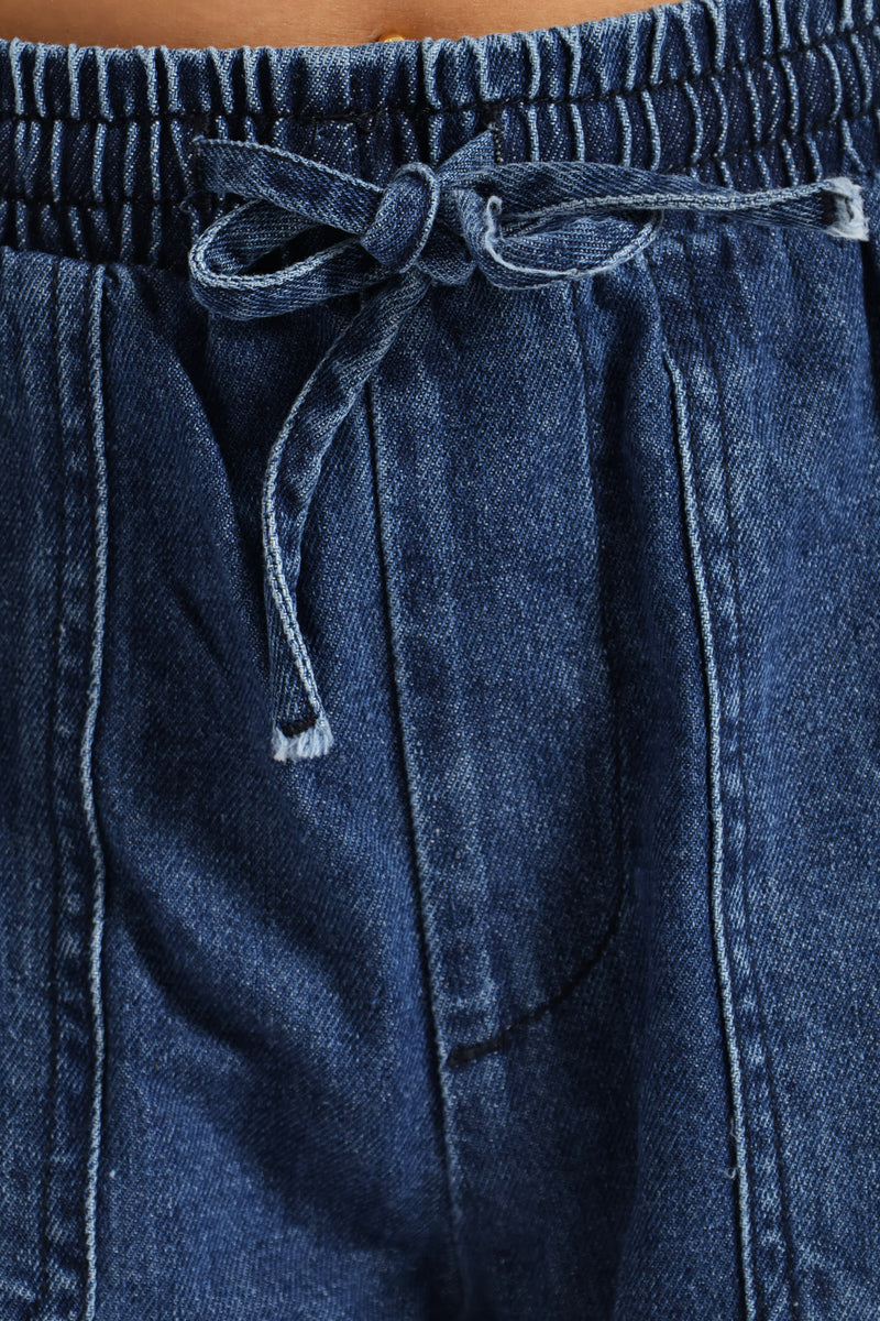 Denim Cheeky Short - Salty Dark Wash