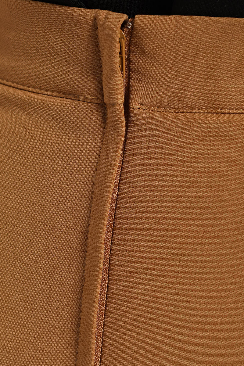 Pin Tuck Trim Wide Leg Pant - Taupe