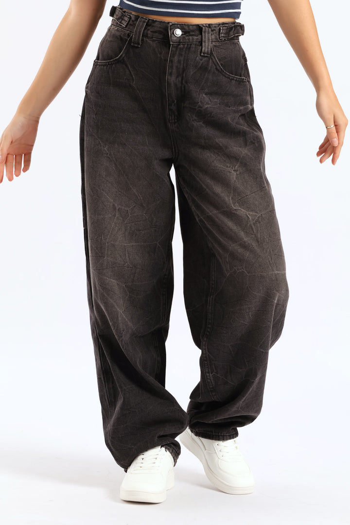 Wide Balloon Carpenter Jean - Salty Black