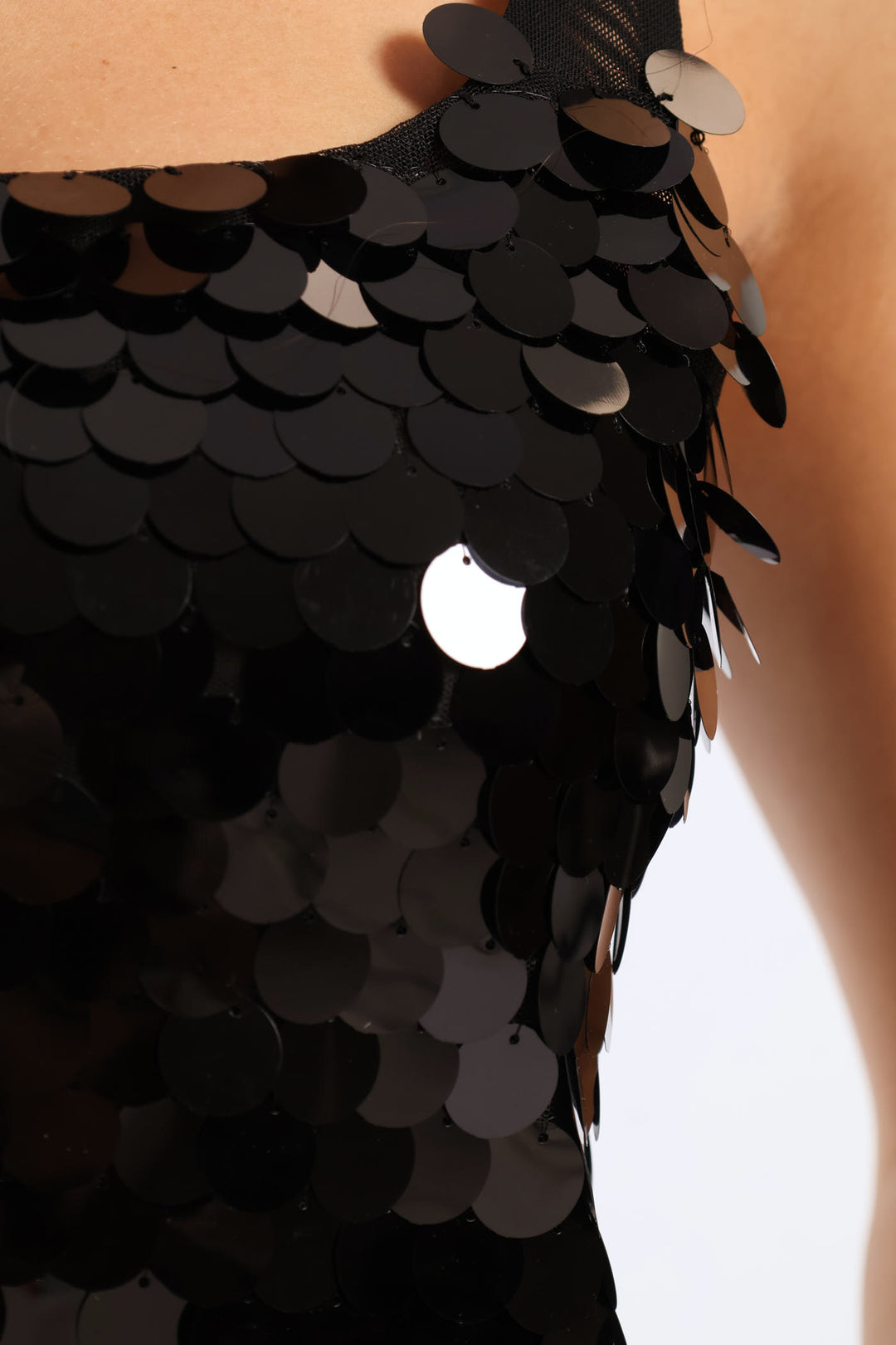 Sequin Crop Top - Black