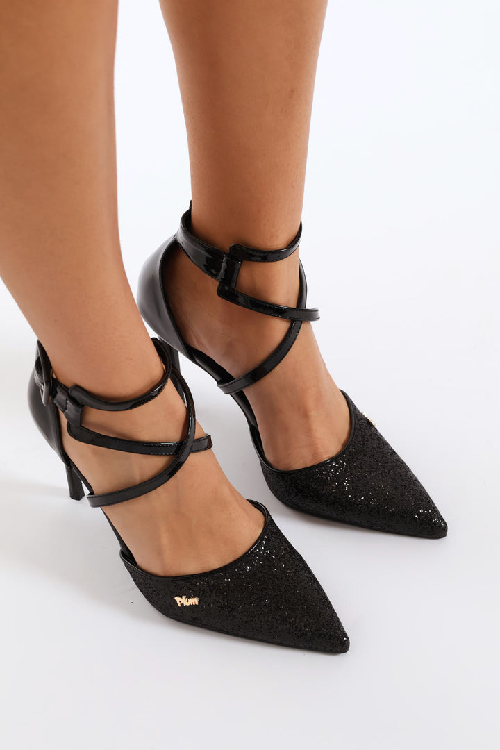 Gold Dust Nude Heel - Black
