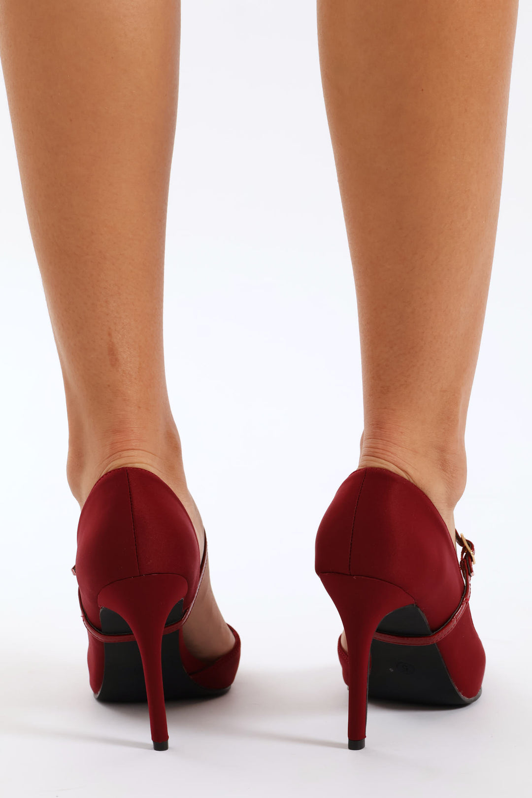 Open Waist Maryjane Court Heel - Dark Red