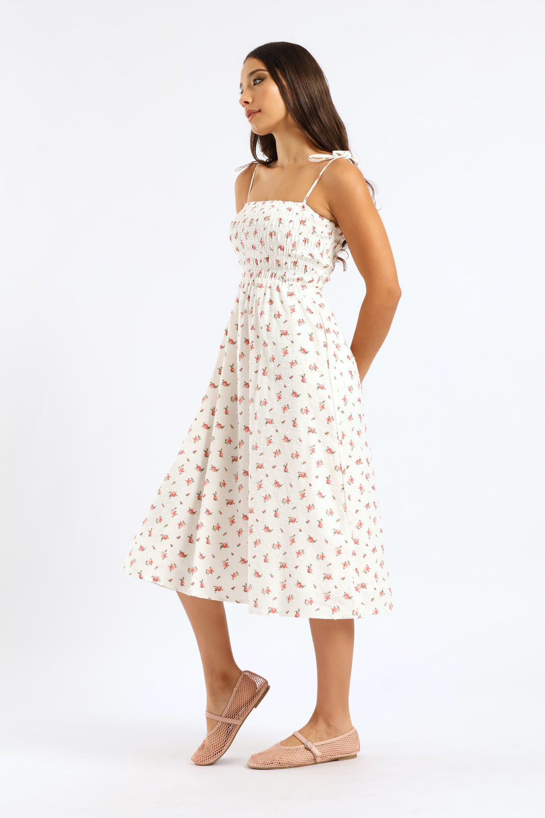 Spaghetti Strap Mini Dress - Cream