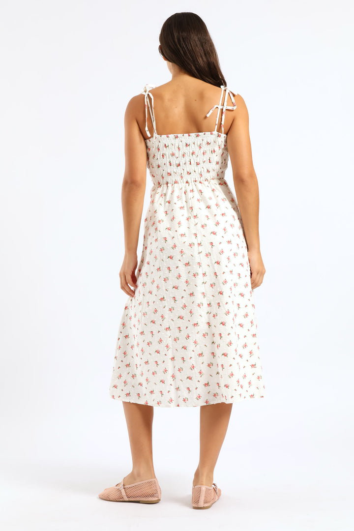 Spaghetti Strap Mini Dress - Cream