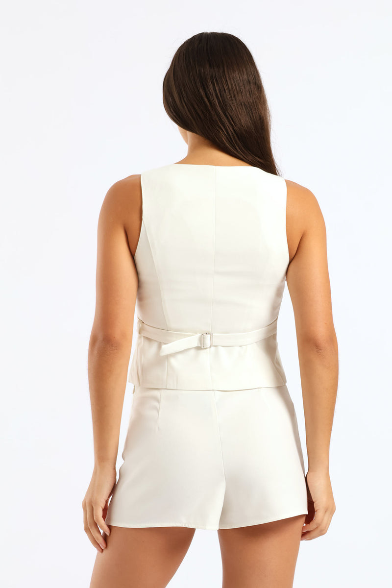 Dressy Skirt & Waistcoat Set - Ivory