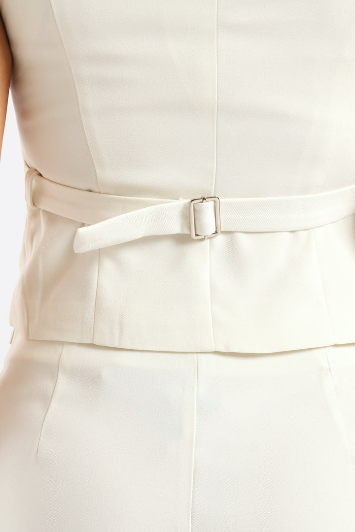 Dressy Skirt & Waistcoat Set - Ivory