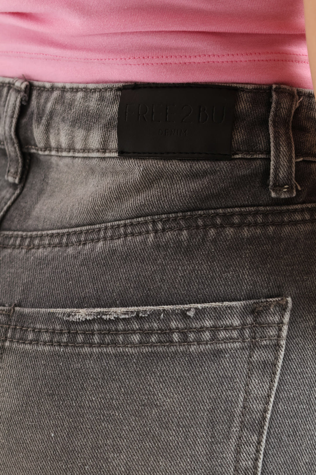 Slouchy Wide Leg Denim - Grey