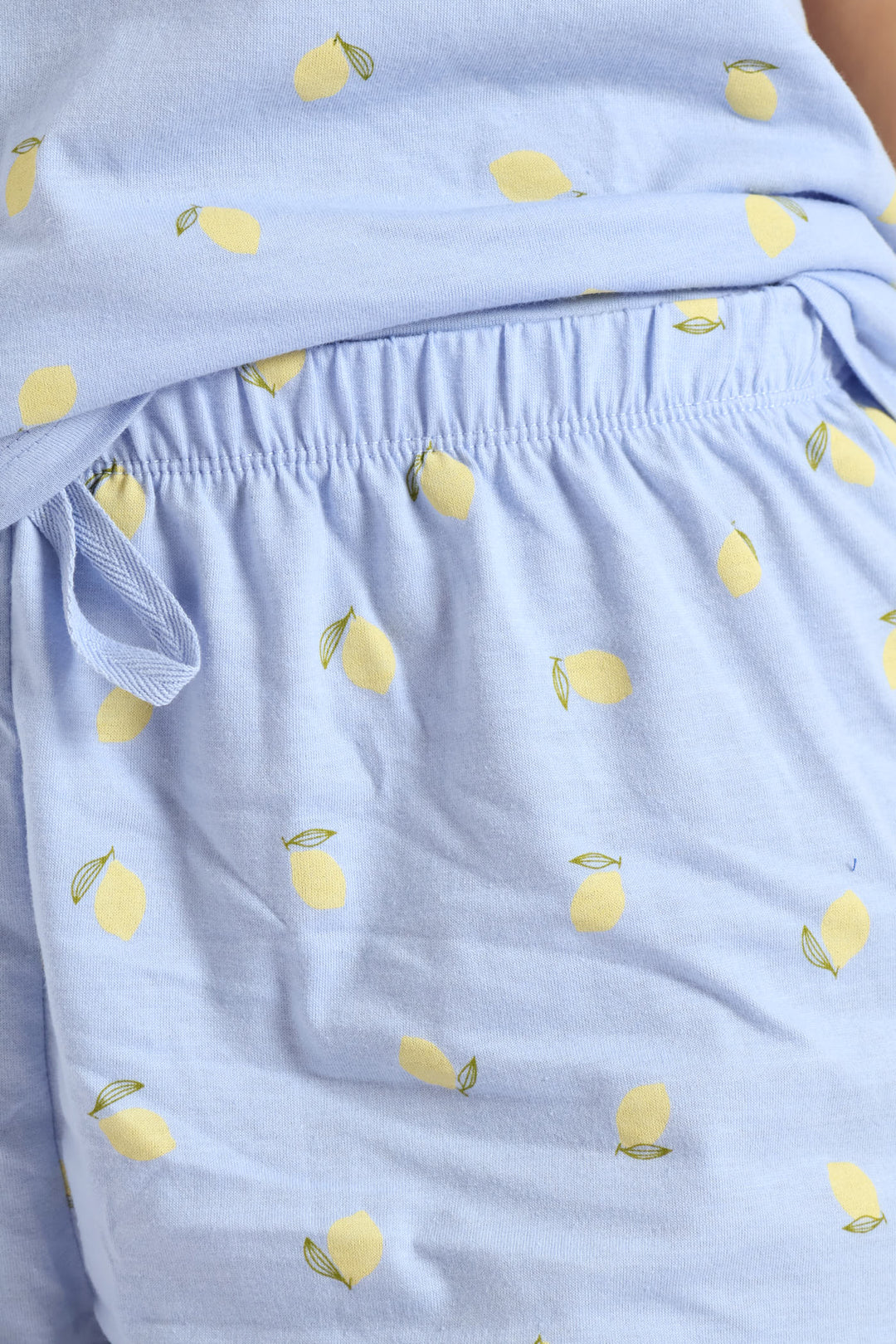 Lemons Knit Short Sleep Set  - Blue