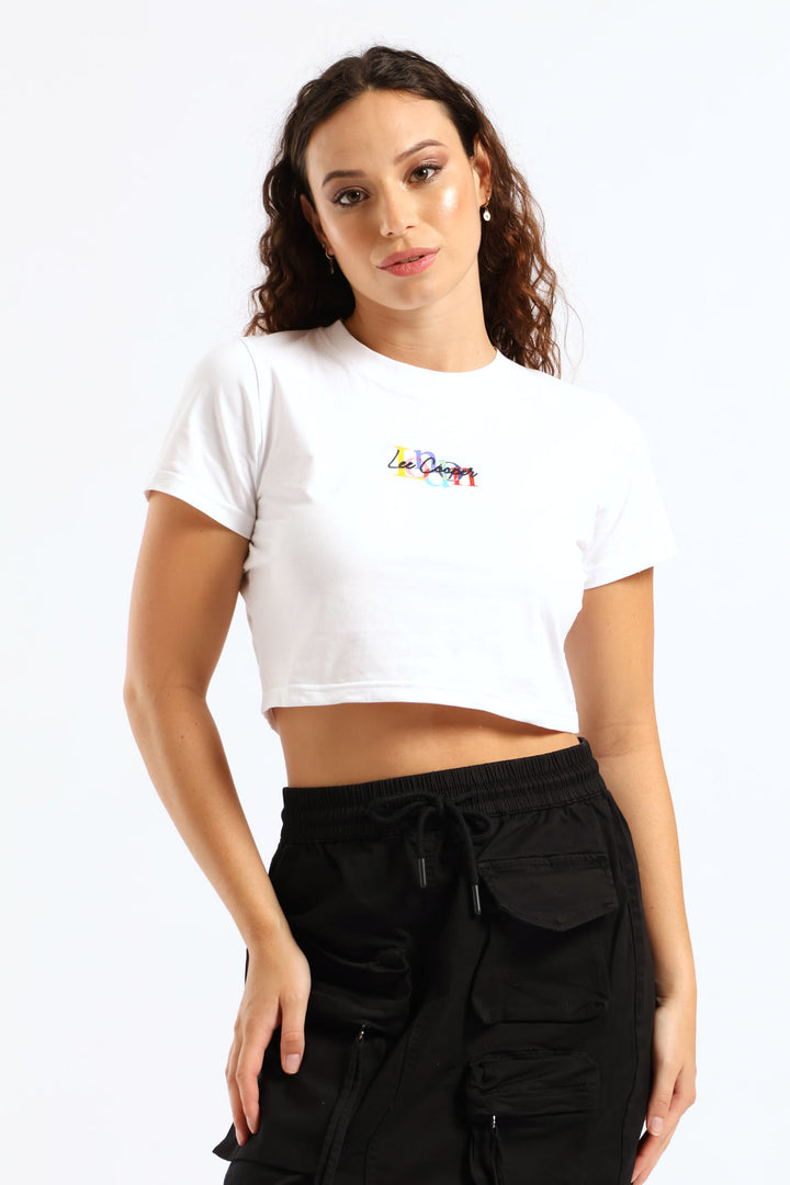 Micro Crop Fit T-Shirt - White