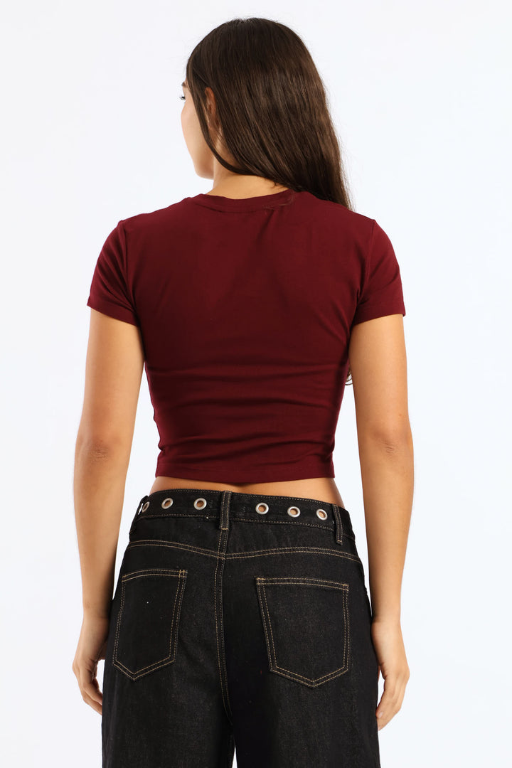 Basic Baby Tee - Burgundy