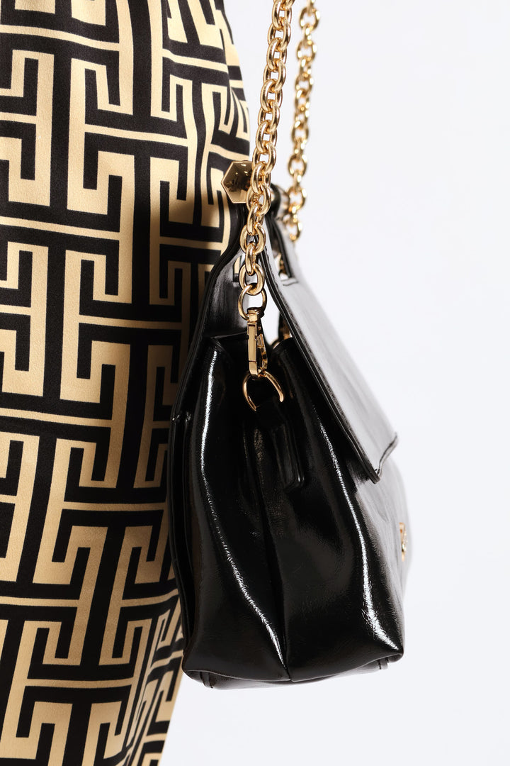 Gold Bar Evening Bag - Black