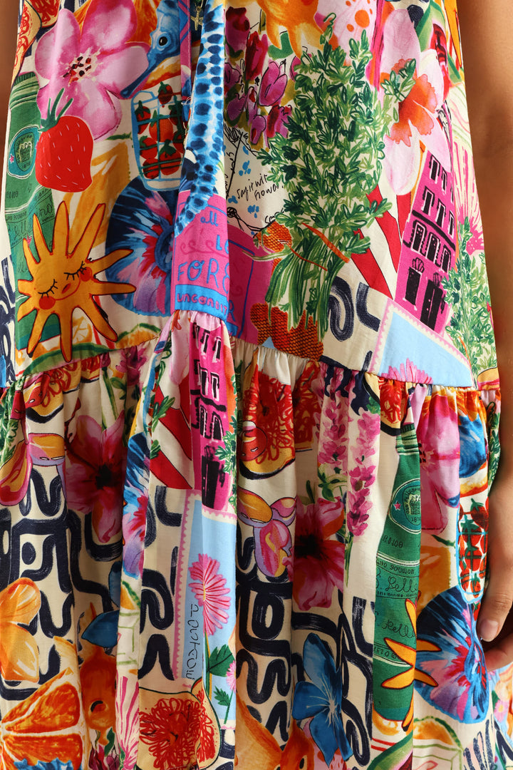 Holiday Drop Waist Boxy Dress - Multi